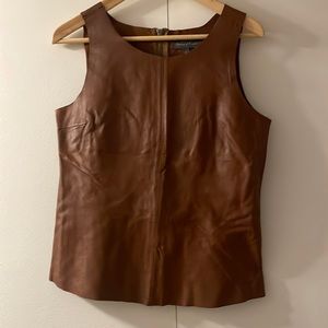 PJK brown leather tee shirt